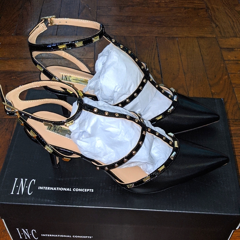 Brand New INC black stud heels